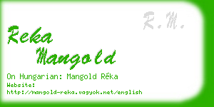 reka mangold business card