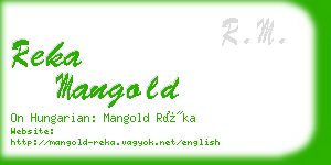 reka mangold business card